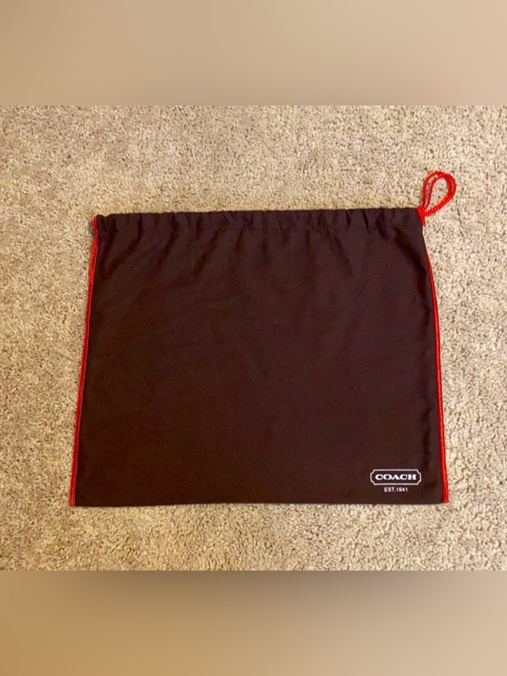 Coach Dust Bag with Red Trim EXCELLENT CONDITION